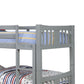 Slatted Twin Over Twin Bunk Bed with Attached Ladder Gray By Casagear Home BM217748