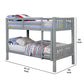 Slatted Twin Over Twin Bunk Bed with Attached Ladder Gray By Casagear Home BM217748