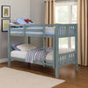 Slatted Bunk Bed | Twin Over Twin | Attached Ladder | Gray