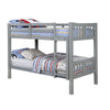 Slatted Bunk Bed | Twin Over Twin | Attached Ladder | Gray