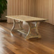 Wood Dining Table | Curved Legged Pedestal Base | Brown