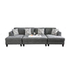 Wood and Fabric Sectional Set with Ottoman, Set of 5, Gray