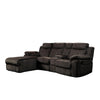 Fabric Upholstered Wooden Reclining Sectional with Cup Holders, Brown By Casagear Home