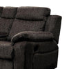 Fabric Upholstered Wooden Reclining Sectional with Cup Holders Brown By Casagear Home BM217831