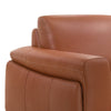 Leatherette Chair with Flared Track Armrests and Angled Legs Brown By Casagear Home BM218030