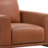 Leatherette Chair with Flared Track Armrests and Angled Legs Brown By Casagear Home BM218030