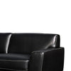 Leather Upholstered Sofa with Track Arms and Metal Legs Black By Casagear Home BM218043