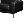 Leather Upholstered Sofa with Track Arms and Metal Legs Black By Casagear Home BM218043