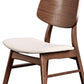 Curved Wooden Back Chair with Fabric Padded Seat, Set of 2,Brown and White By Casagear Home