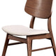 Curved Wooden Back Chair with Fabric Padded Seat Set of 2,Brown and White By Casagear Home BM218109