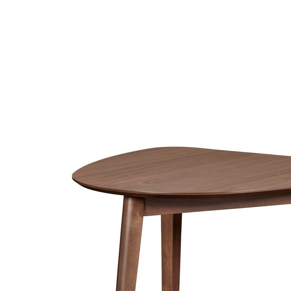 Mid Century Corner Table | Triangular | Grain Details | Walnut Brown BM218126