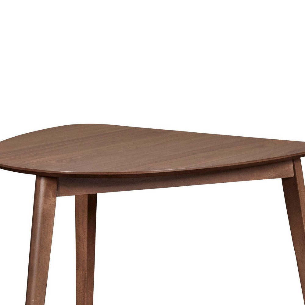 Mid Century Corner Table | Triangular | Grain Details | Walnut Brown BM218126