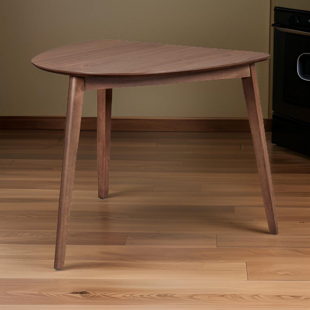 Mid Century Corner Table | Triangular | Grain Details | Walnut Brown