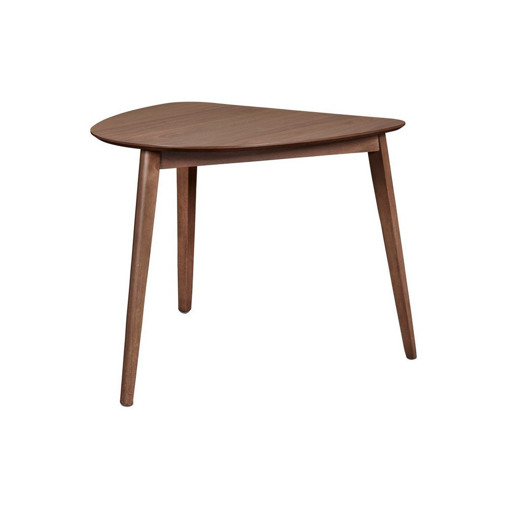 Mid Century Corner Table | Triangular | Grain Details | Walnut Brown BM218126