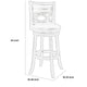Curved Lattice Back Swivel Barstool | Faux Leather Seat | Gray & Black