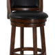 Curved Swivel Barstool with Leatherette Padded Seating Brown and Black By Casagear Home BM218129