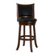 Curved Swivel Barstool | Faux Leather Padded Seat | Brown & Black