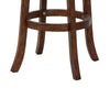 Curved Swivel Barstool with Fabric Padded Seating Brown and Beige By Casagear Home BM218131