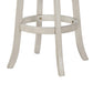 Curved X Shaped Back Swivel Barstool with Fabric Padded Seating Antique White By Casagear Home BM218132