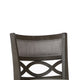 Curved Lattice Back Swivel Counter Stool | Fabric Seat | Antique Gray