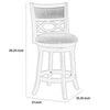 Curved Lattice Back Swivel Counter Stool | Fabric Seat | Antique Gray