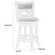 Curved Lattice Back Swivel Counter Stool | Fabric Seat | Antique Gray