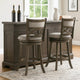 Curved Lattice Back Swivel Counter Stool | Fabric Seat | Antique Gray