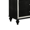 9 Drawer Wooden Dresser with Embossed Texture and Mirror Accents Black By Casagear Home BM218219