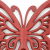 Wooden Butterfly Wall Plaque with Cutout Detail Red BM218333