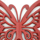 Wooden Butterfly Wall Plaque with Cutout Detail Red BM218333