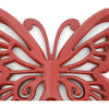 Wooden Butterfly Wall Plaque with Cutout Detail, Red