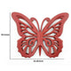 Wooden Butterfly Wall Plaque with Cutout Detail, Red
