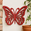 Wooden Butterfly Wall Plaque with Cutout Detail, Red