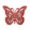 Wooden Butterfly Wall Plaque with Cutout Detail, Red