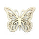 Wooden Butterfly Wall Plaque with Cutout Detail, White
