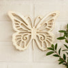 Wooden Butterfly Wall Plaque with Cutout Detail, White
