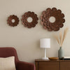 Blooming Metal Flower Wall Decor Mirror, Set of 3, Copper