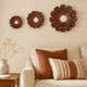 Blooming Metal Flower Wall Decor Mirror, Set of 3, Copper