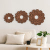 Blooming Metal Flower Wall Decor Mirror, Set of 3, Copper