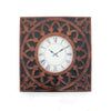 Baroque Design Metal Wall Clock with Roman Numerals, Brown and Black