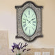 Wall Clock | Scalloped Wood Top & Bottom | Brown