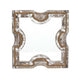 Square Wooden Wall Mirror with Rope Borders, Gray