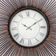 Wall Clock with Metal Fan Guard Design Frame Brown BM218347