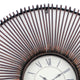 Wall Clock with Metal Fan Guard Design Frame Brown BM218347