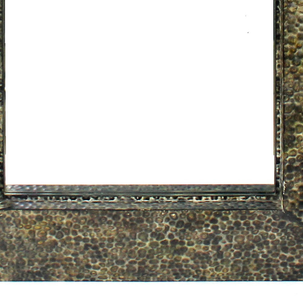 Rectangular Wall Mirror with Gravel Mosaic Border Brown BM218355