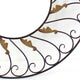 Round Metal Wall Mirror with Scroll Details Bronze and Gold BM218356