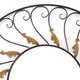 Round Metal Wall Mirror with Scroll Details Bronze and Gold BM218356