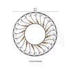 Round Metal Wall Mirror with Scroll Details Bronze and Gold BM218356