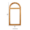 Farmhouse Style Rectangular Wooden Wall Mirror with Arched Top, Brown