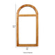 Farmhouse Style Rectangular Wooden Wall Mirror with Arched Top, Brown
